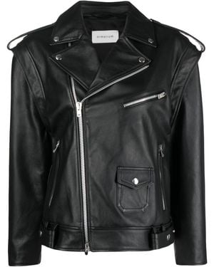ARMARIUM Leather Biker Jacket - Black