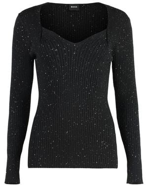 BOSS Viscose Blend Pullover - Black
