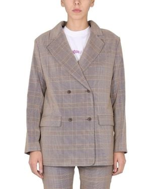 McQ Oversized Blazer With Mirror Lapels - Gray