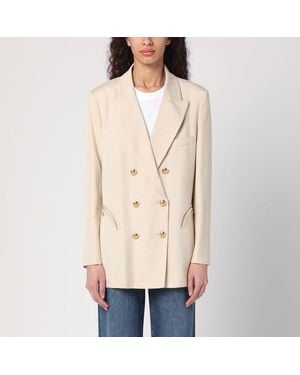 Blazé Milano Everynight Ivory Double-Breasted Jacket - Natural