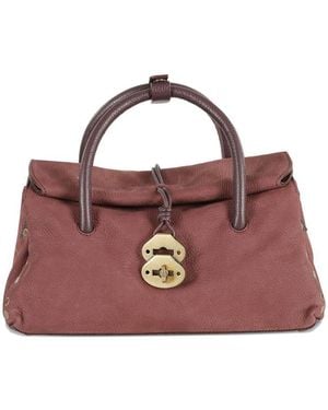 Zanellato Dotta Centauro Small Tote Bag In Leather - Purple