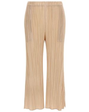 Pleats Please Issey Miyake 'Monthly Colors: July' Trousers - Natural
