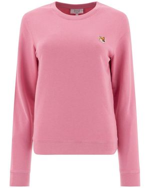 Maison Kitsuné Cotton Fleece Fox Head Sweatshirt - Pink