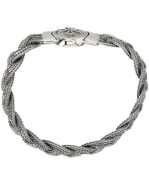 Emanuele Bicocchi Large Diamond-Cut Flat Braided Bracelet - Metallic