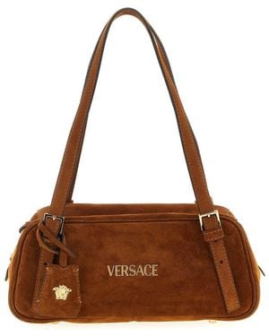 Versace Suede Shoulder Bag - Brown