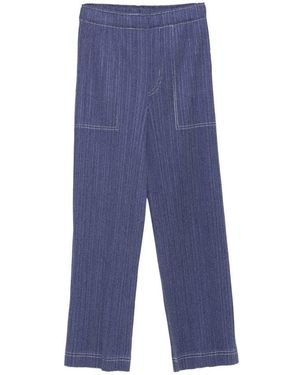Pleats Please Issey Miyake Cropped Trousers - Blue