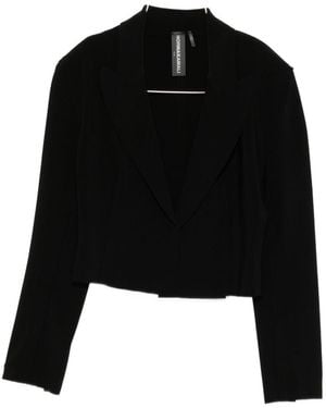 Norma Kamali Single-Breasted Cropped Jacket - Black