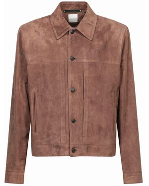 Paul Smith Lamb Leather Jacket - Brown