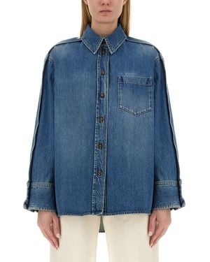 Victoria Beckham Overszie Fit Shirt - Blue
