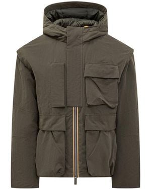 K-Way Jacket With Utility Pockets - Green