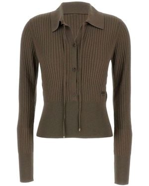 Fendi Slim-Fitting Wool Polo Sweater - Green