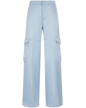 Gcds Satin Ultracargo Trousers - Blue