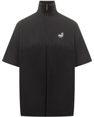 MSGM Short-sleeve T-shirt With Zip - Black