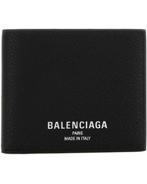 Balenciaga Credit Square Fold Coin Wallet - Black