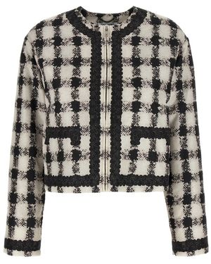 Moschino Short Jacket With All-Over Texture Print - Black