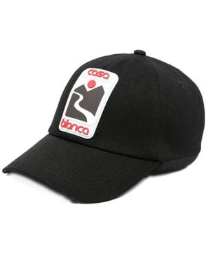 CASABLANCA Sunset Valley Rubber Patch Cap - Black