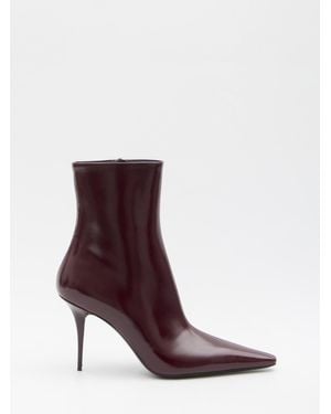 Saint Laurent Ashley Ankle Boots - Purple