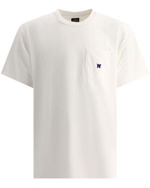 Needles T-Shirt With Embroidery And Patch Pocket - White