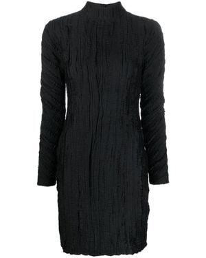 Rodebjer Crease-Effect Mock Neck Dress - Black