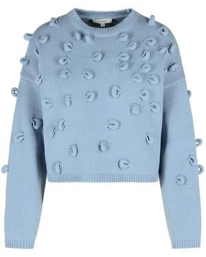 JW Anderson 'crop' Jumper In Light Blue Cotton Blend
