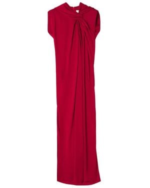 Lanvin Long Draped Dress - Red