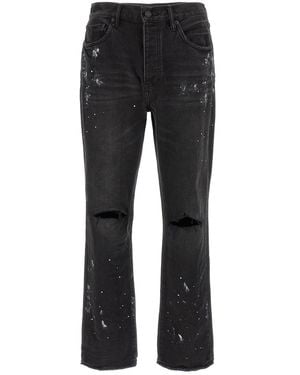 Purple Brand 'P011 Knee Slit Paint' Jeans - Black