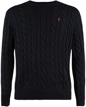 Ralph Lauren Huntsman Cotton Cable-Knit Jumper - Black