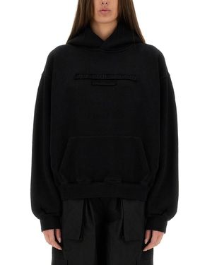 Alexander Wang Sweatshirt With Embossed Logo - Black