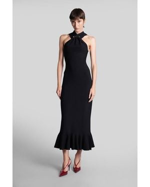 Lanvin Long Dress In Black Viscose - Blue