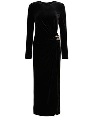 Self-Portrait Embellished Midi Dress - Black