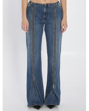 Jean Paul Gaultier Denim Front Zipped Pants - Blue