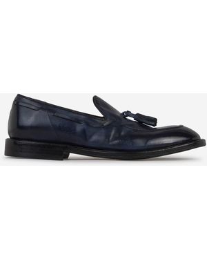 Green George Tassel Leather Moccasins - Blue