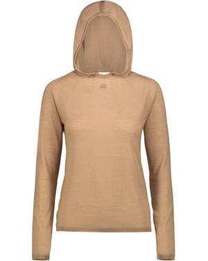 Courreges Hoodie Knit Second Skin - Natural