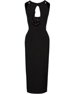 Magda Butrym Wool Midi Dress With Keyhole Opening - Black
