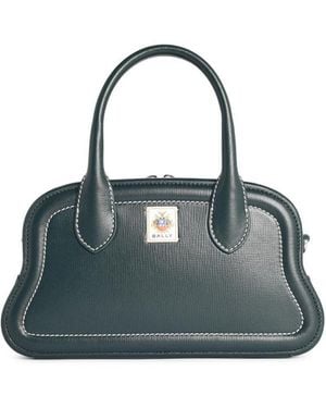 Bally 'Unda' Seaweed-Colored Garnet Leather Bag - Blue