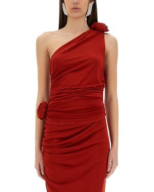 Magda Butrym Single Shouldered Ruched Top With Floral Detail