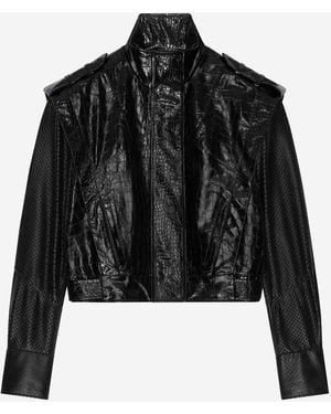 Givenchy Bi-material Biker Jacket In Leather - Black