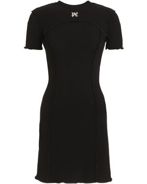 ワンピース Palm Angels Mini Dress Black Logo Rib Minidress by Palm Angels on Sale