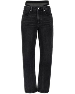 Alexander Wang Slit Hem Prestyle Hotfix Mesh Undie' Jeans - Black