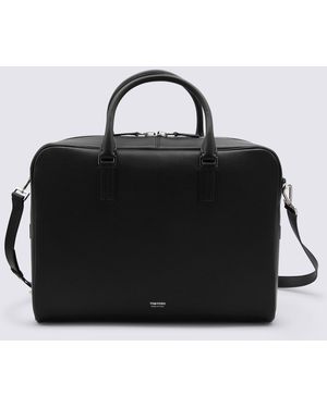 Tom Ford Black Leather Top Handle Bag