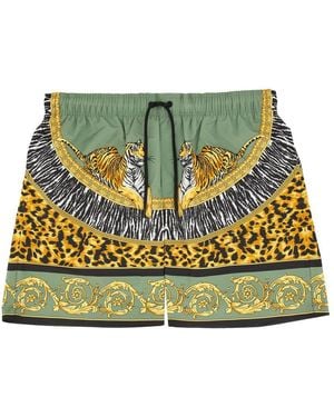 Versace "Wild Cats" Beach Bermuda Shorts - Green