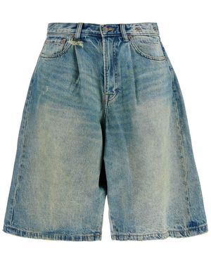 R13 Denim Baggy Bermuda Shorts - Blue