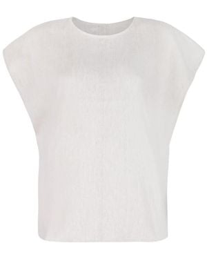 Calvin Klein Stretch Linen Top - White