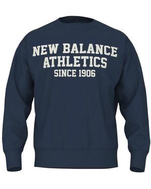 New Balance Varsity French Terry Graphic Crew - Blue