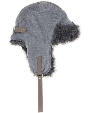 Kijima Takayuki Wool Knit Aviator Hat - Grey