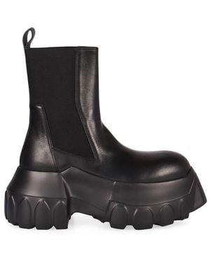 Rick Owens Leather Chelsea Boots - Black