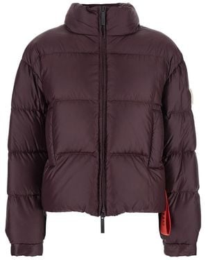 AFTER LABEL Bordeaux Down Jacket With Logo Patch On The Sleeve - Purple