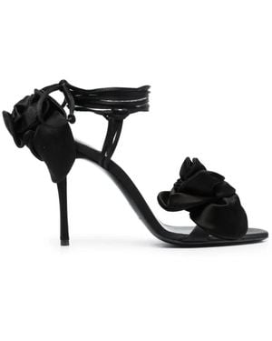 Magda Butrym "Flower" Sandals T.080 Shoes Satin - Black