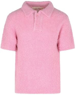ERL Alpaca Blend Polo Shirt - Pink