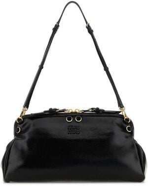 Miu Miu Leather Shoulder Bag - Black